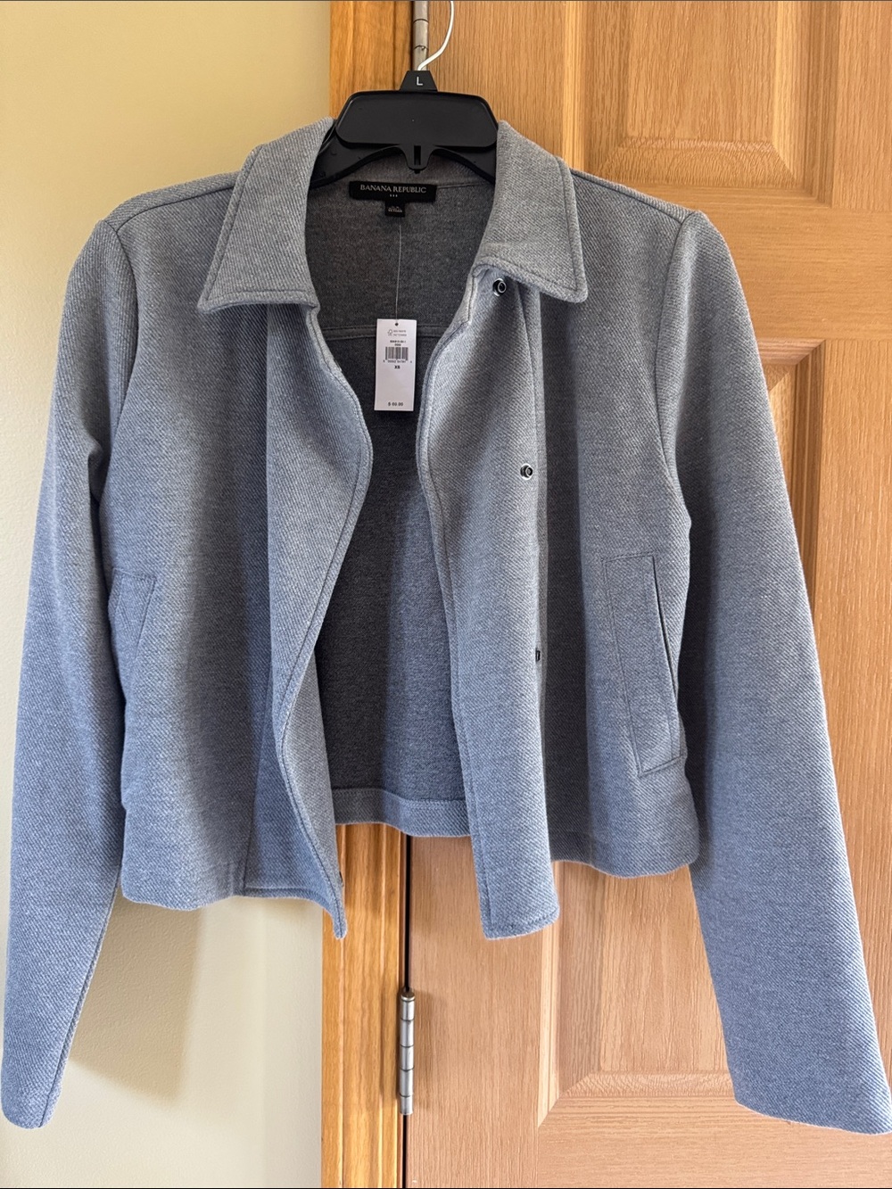 Banana Republic Women's Light Gray Snap-Front Jacket